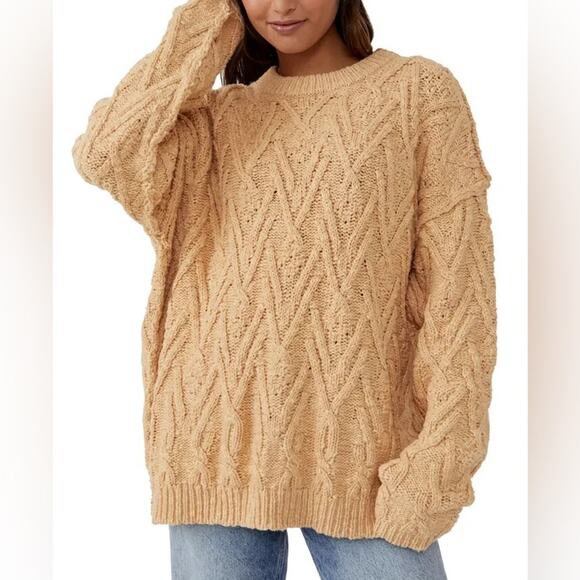 Free people isla oversized cable knit sweater - Picture 1 of 5